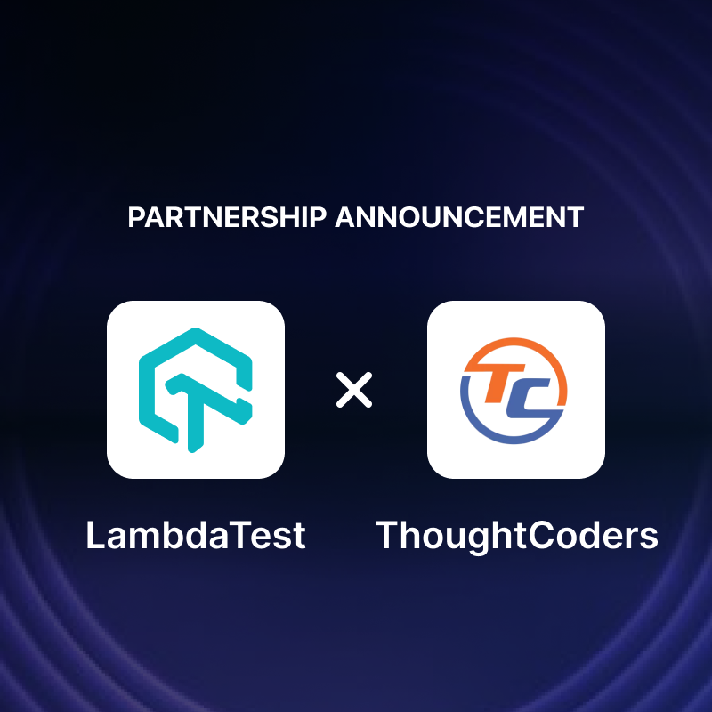 lambdatesting's tweet image. LambdaTest partners with @thoughtcoders, marking a significant stride to empower businesses for digital success. 🚀
This strategic alliance grants exclusive access to LambdaTest's cutting-edge cloud-based testing platform for ThoughtCoders clients, ensuring impeccable software…