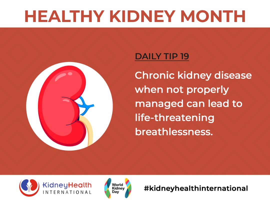 elliotktannor's tweet photo. Breathlessness is one of the common complications of chronic kidney disease leading to death. Early diagnosis with good management can prevent this. Get your kidney function checked now! 

#kidneyhealthinternational
#healthykidneymonth
#kidneyhealthforall
#WorldKidneyDay https://t.co/WQMDwJf06r