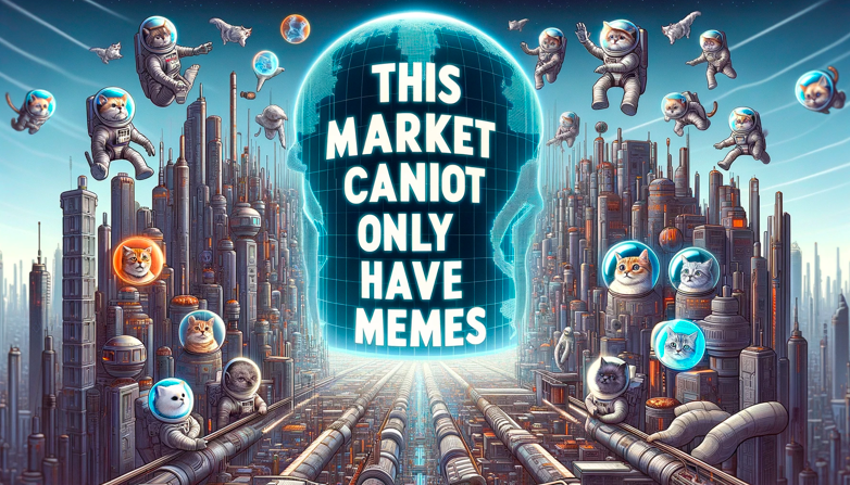 MEME币的持续狂欢，主流叙事币的相对低迷，让人总有这轮牛市要靠AltCoin驱动的错觉，这不禁让满手主流币还在一线Build的人飘忽茫然。难道价值投资要败给纯情绪FOMO了么？显然不是。
在我看来，MEME币的频频破圈只是给姗姗来迟的Layer2 Summer、AI+DePIN、链抽象等主流叙事预热，大的或许正在孕育中：