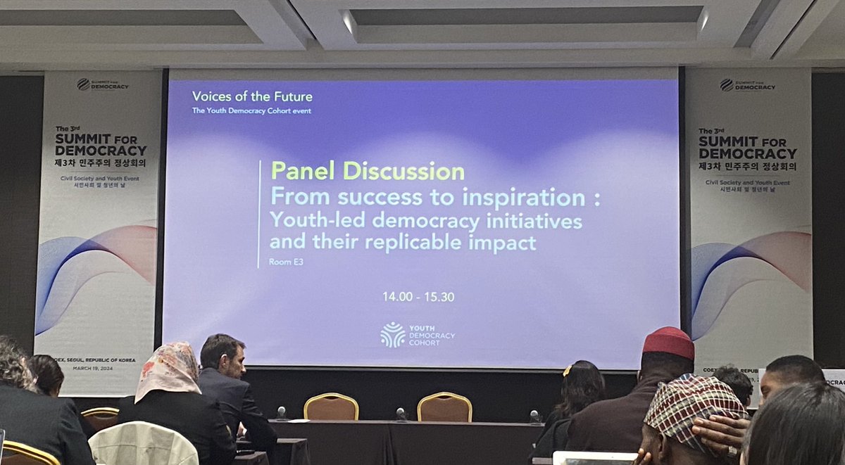 Celebrating #YouthInAction with the @YouthCohort at the #SummitForDemocracy! Inspired by the keynote remarks: “Let’s take courage, let’s occupy the space.” @IFES1987