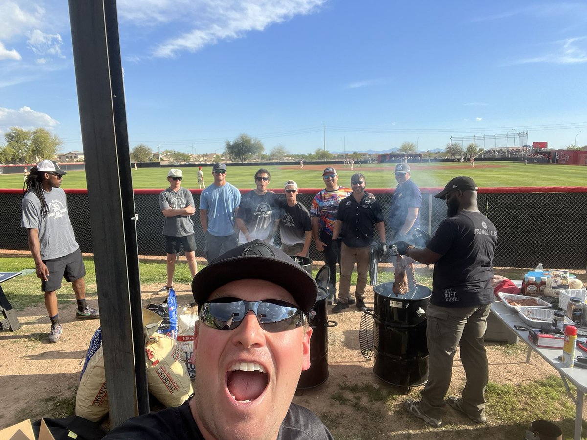 Andy Hebrard (@linesandlogos) on Twitter photo 1ST SMOKE: a solo Jack. Pitchers pounding the zone. Double plays. Lightning delays….
Dawg pound <a href="/BradleyGarrison/">Brad Garrison</a> <a href="/The_CompanyMan/">Brandon Roberts</a> <a href="/AA_WarDawg/">Henry Brauckmiller</a> <a href="/lasergraderUt/">Cameron Toone</a> <a href="/HHS_Athletics_1/">HamiltonAthletics</a> <a href="/LHSAthletics22/">Liberty Lions Athletics</a> <a href="/LibertyLionsBB/">Liberty Lions Baseball</a> <a href="/CoachWoods21/">Coach Woods</a> 1ST SMOKE: a solo Jack. Pitchers pounding the zone. Double plays. Lightning delays….
Dawg pound <a href="/BradleyGarrison/">Brad Garrison</a> <a href="/The_CompanyMan/">Brandon Roberts</a> <a href="/AA_WarDawg/">Henry Brauckmiller</a> <a href="/lasergraderUt/">Cameron Toone</a> <a href="/HHS_Athletics_1/">HamiltonAthletics</a> <a href="/LHSAthletics22/">Liberty Lions Athletics</a> <a href="/LibertyLionsBB/">Liberty Lions Baseball</a> <a href="/CoachWoods21/">Coach Woods</a>
