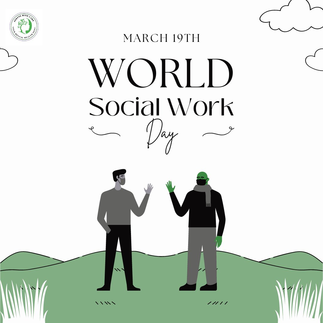 Happy #WorldSocialWorkDay2024 

 At Serene Mindcare, we honor the invaluable role of social workers in empowering young people's mental health. Your dedication to addiction support and recovery inspires us all. Thank you for making a difference in our communities!