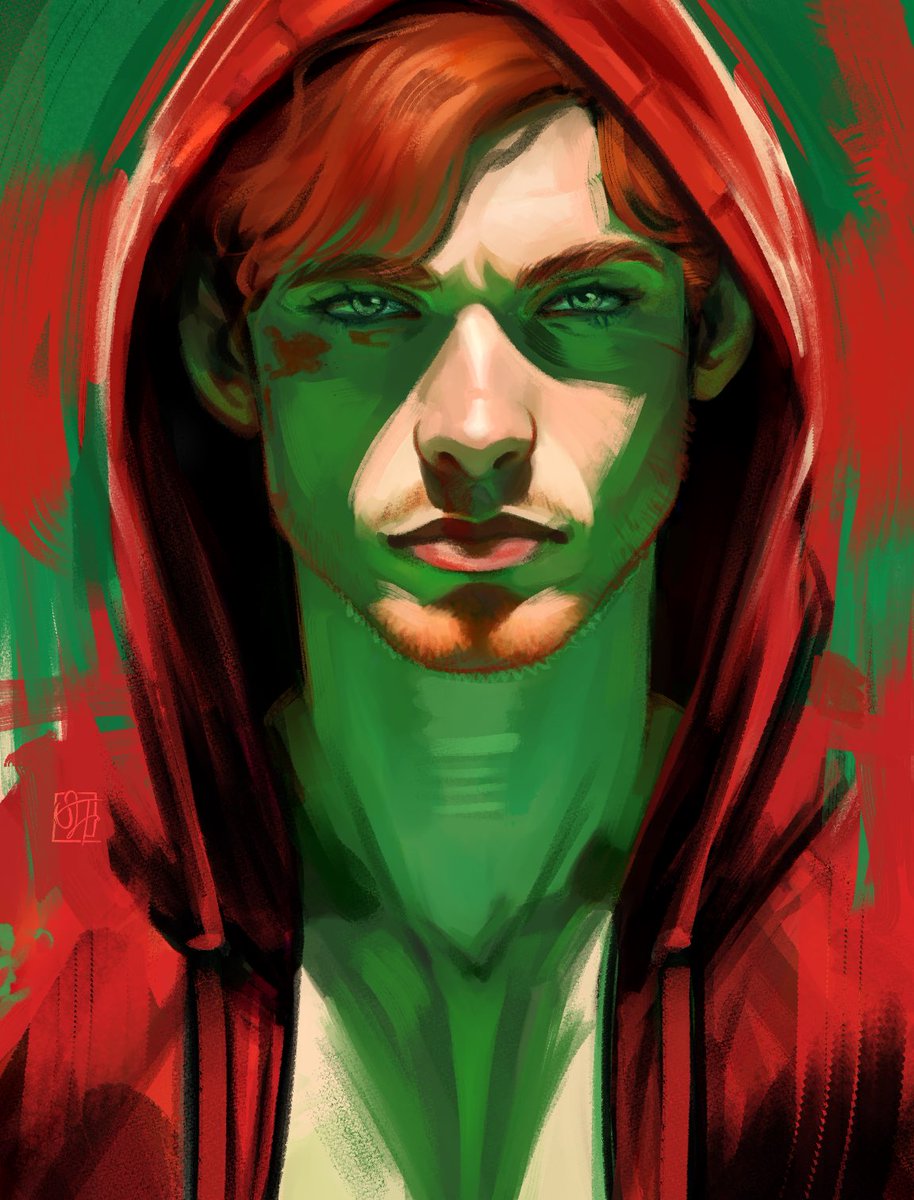 Q_Poser's tweet image. #royharper portrait commission. I wanted to do colored lighting/reflective light shadows.   

#rhato #arsenal #redarrow