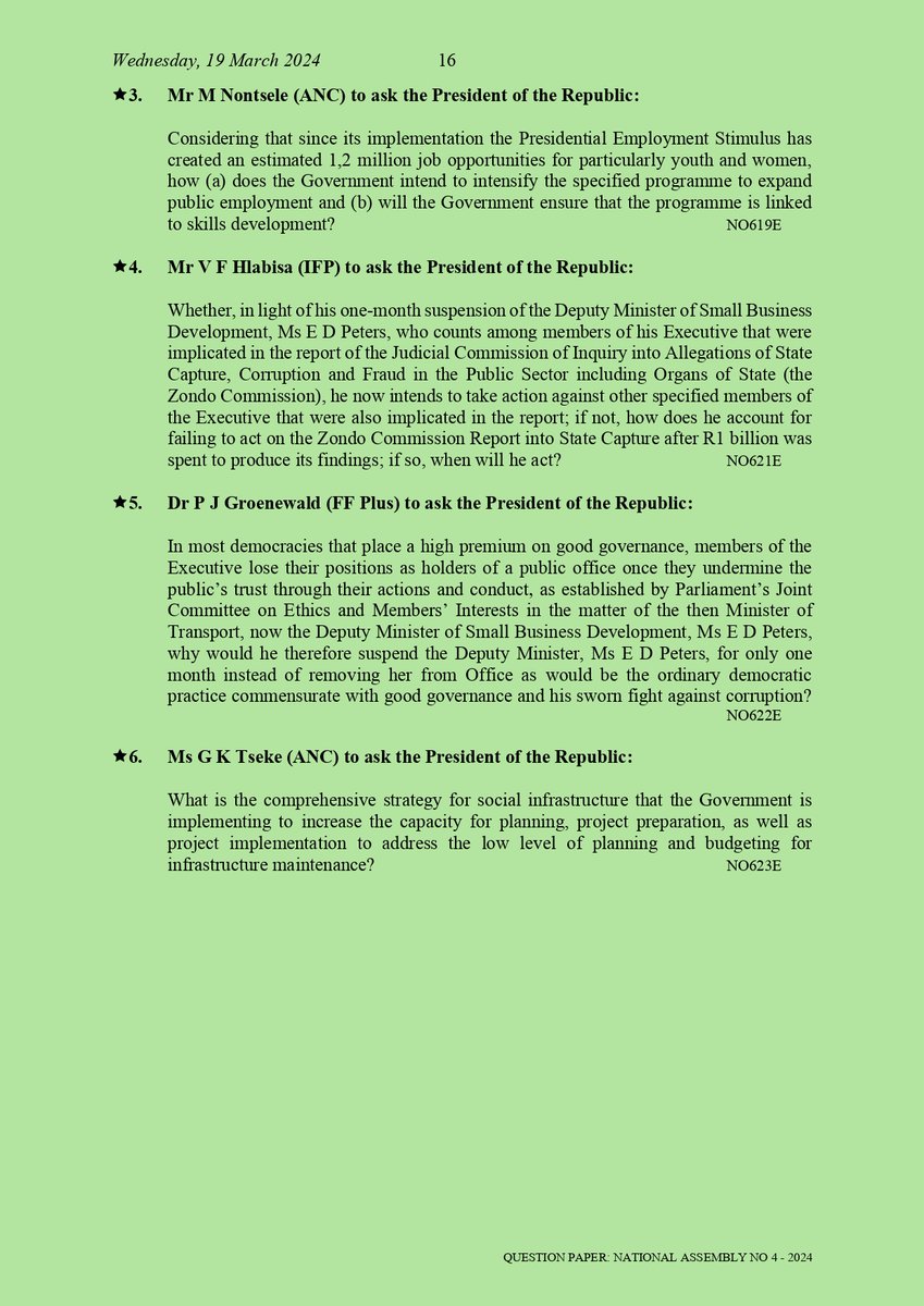 ParliWatchAfri's tweet photo. Join us in the National Assembly as tough questions are directed towards the President. The atmosphere is charged with anticipation as representatives seek answers on crucial issues. Don't miss out!  #parliafriwatch #NationalAssembly #President2024

@MissThompson_R https://t.co/vvOLnwzMti