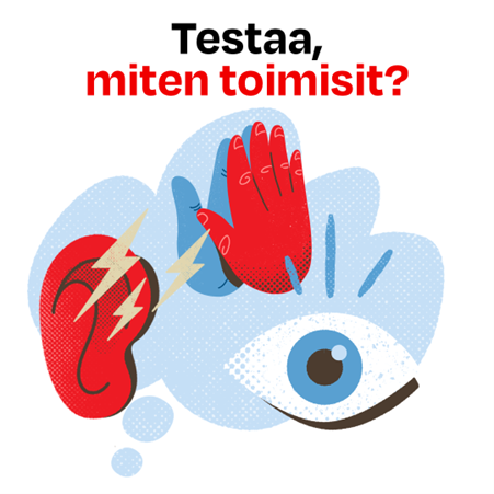 PunainenRisti's tweet photo. Miten sinä toimit, jos kohtaat rasismia?  

🧭 Tunnista &amp; toimi -navigaattorilla voit testata omia toimintatapojasi sekä haastaa ajatteluasi.: https://t.co/On149Q7u88

#EiRasismille #RasisminvastainenViikko https://t.co/xdt5IVKwRs