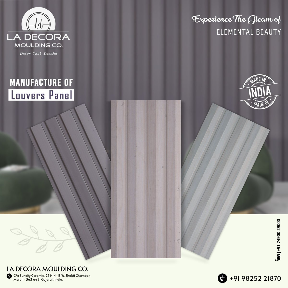 ibais_wooden's tweet photo. LA DECORA MOULDING CO.(MORBI)

For enquiry via WhatsApp click:
https://t.co/eMiPvUNVeR

Mr. Sanjay Detroja: +91 98252 21870
#louvers #louverspanelling #wallinterior #wooden #walldeocr #ladecoralouvers #louversmanufacturer #louverspanels
.
@ibais_wooden https://t.co/C0dSQhI9dn