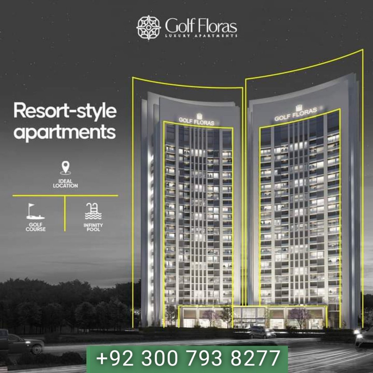 RaqbaForSale's tweet photo. Where every day feels like a vacation; Golf Floras is your dream home on the golf course.

𝐅𝐨𝐫 𝐌𝐨𝐫𝐞 𝐈𝐧𝐟𝐨𝐫𝐦𝐚𝐭𝐢𝐨𝐧:
+92 300 7938277 

#GolfFloras #highrise #apartment #commercial #dubai #HafeezRealEstate #LuxuryApartments #Property #Investment #DHA2 #Lifestyle https://t.co/tDJuxHtDXC