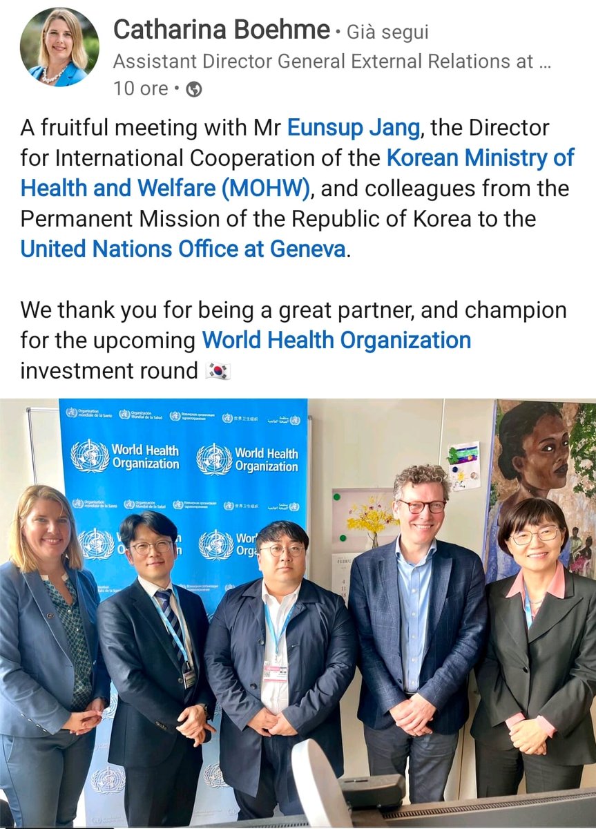 WHO and Korea collaboration continues 🇰🇷🇺🇳⚕️🌏 linkedin.com/posts/catharin…