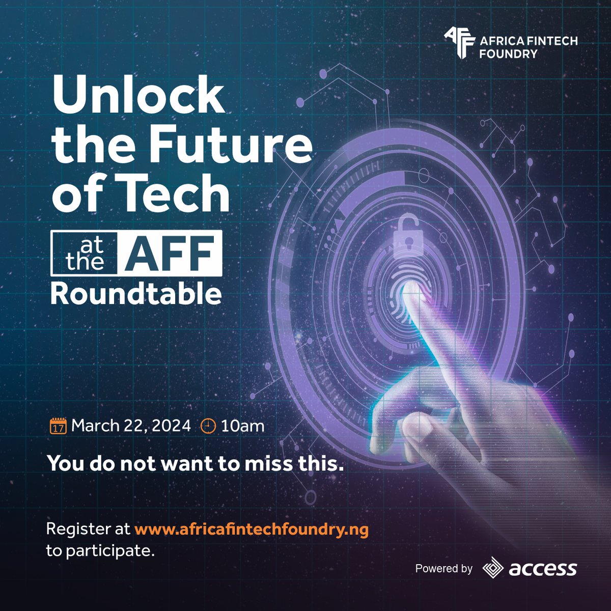 This Friday, join us at the AFF Roundtable Talk 5.0 for insightful discussions and practical takeaways from industry experts.

Click bit.ly/3PPazpB to register now and secure your spot

#AFFRoundtableTalk5 #AfricanTechFoundry