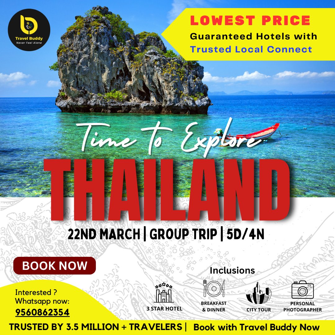 Dive into Thailand's charm with our exclusive low-budget hotel deals! 🏨 Explore the Land of Smiles without breaking the bank! ✨ 

Book now and experience Thailand like a true local! 🌏 

#beatravelbuddy #neverfeelalone #travelexperiences