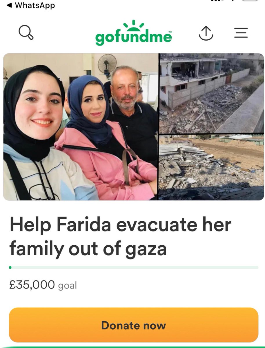 Help Farida Evacuate her family out of Gaza .
Kindly retweet to reach people willing to donate 💔

#GoFundMe  #donate #gofundmedonations #gofundmecampaign #help #gofundmeplease #fundraiser  #fundraising #support #donations #crowdfunding #covid #s #donation #gofundmehelp #share