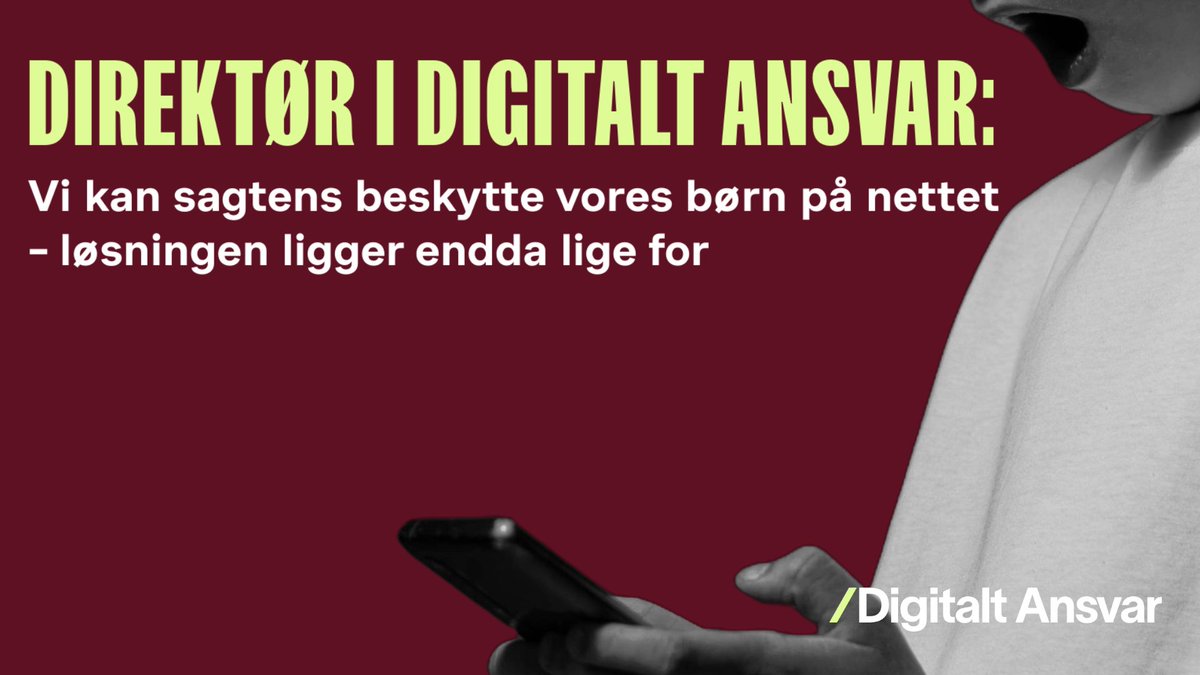 Vi kan sagtens beskytte vores børn på nettet - løsningen ligger endda lige for. Det skriver jeg i en ny kronik i lyset af DR's doku-serie 'Alene hjemmet på nettet'. Læs med! #digitaltansvar #dkpol  digitaltansvar.dk/aktuelt/direkt…