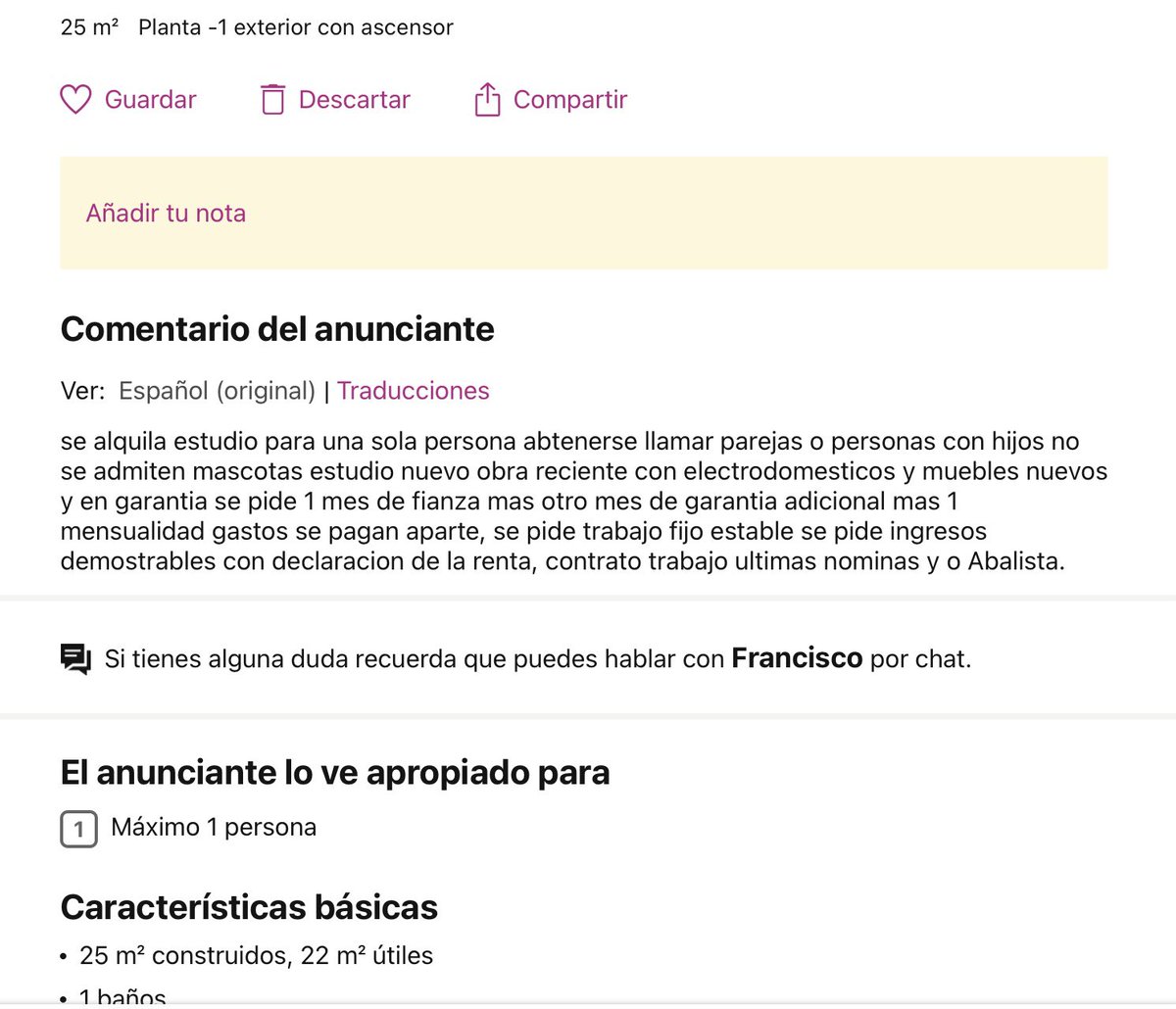 Te piden tres meses para alquilar un estudio de unas míseras condiciones. Y de la mensualidad ya ni hablemos. Un completo abuso. Sois un@s sinvergüenzas!!! Basta ya!!!
