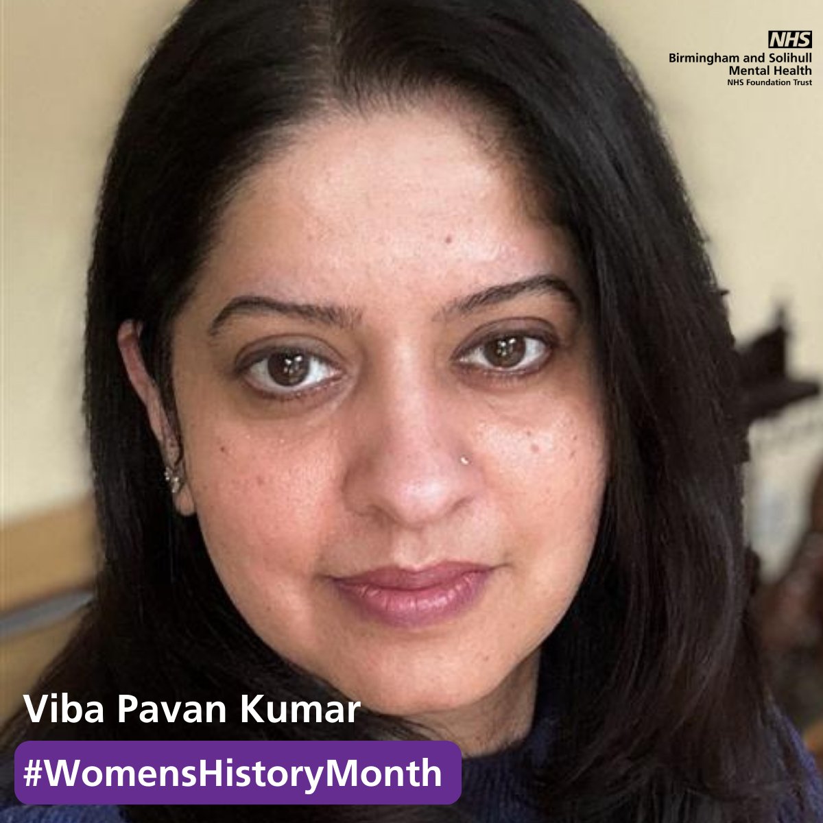 Today we are celebrating Viba Pavan Kumar, Consultant Clinical Psychologist. 💜

Viba was nominated as she “demonstrates a commitment to ensuring inclusion, equality and diversity on a daily basis.” 🌟

#BSMHFTWHM

<a href="/Theoutsider_vpk/">VPK</a>