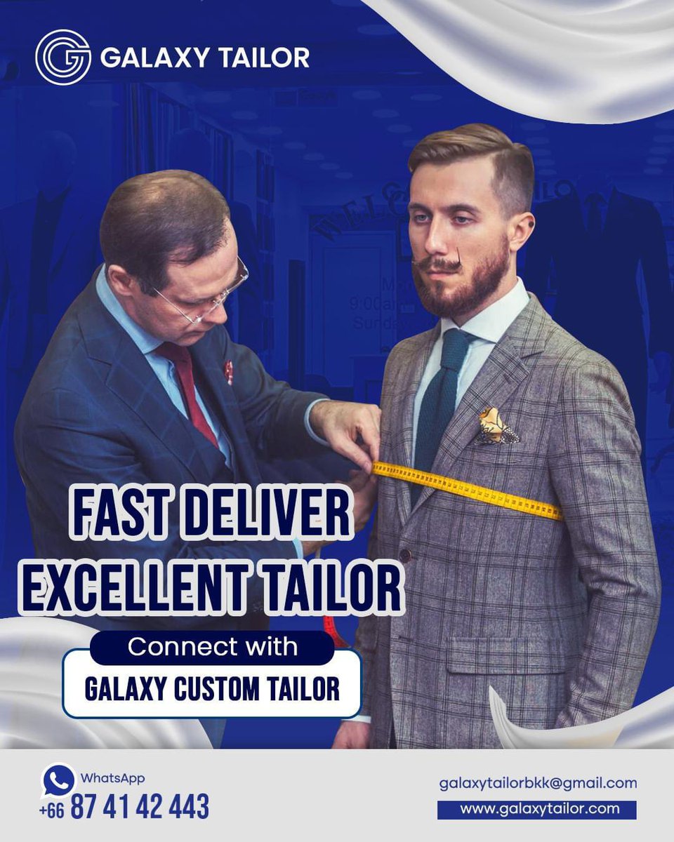 GalaxyTailor's tweet photo. Do you need a tailored-suit experience like no other ❔

So, Galaxy Tailor is here. 💁🏻‍♂️

#bespoke #suit #CustomerService #custom #suit https://t.co/NBa2y3I6lR