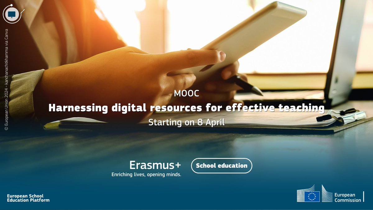 🚀 Join this European School Education Platform MOOC starting on 8 April to enhance your teaching game!

Explore real-world case studies, and discover ways to use digital tech in teaching, communication, and collaboration 🔗 bit.ly/HarnessingDigi…