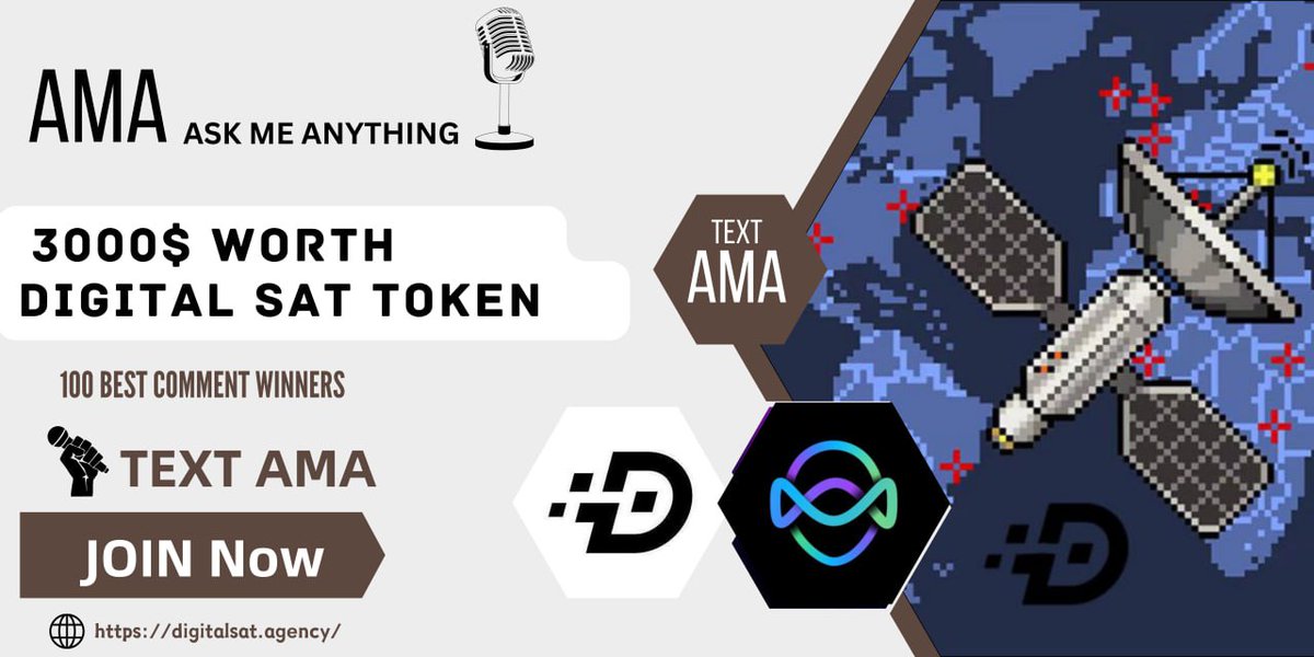 #Meta_Whale to Announce Our Text #AMA with ' @Digital_Satx '

🎁 $3000 Worth Digital Sat Token
✔️ 100 Best Comment Winner 

✅ Follow @Digital_Satx
✅ Like & RT this post
✅ Question:- Why you should trust On Digital Sat ?
👍Comment Your Answer👇

#Digital_Satx #TextAMA
