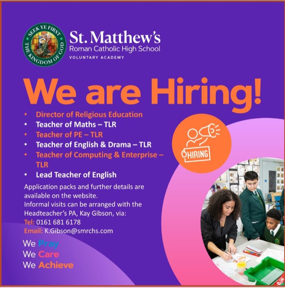 SMRCHS's tweet image. VACANCIES
#teachervacancies