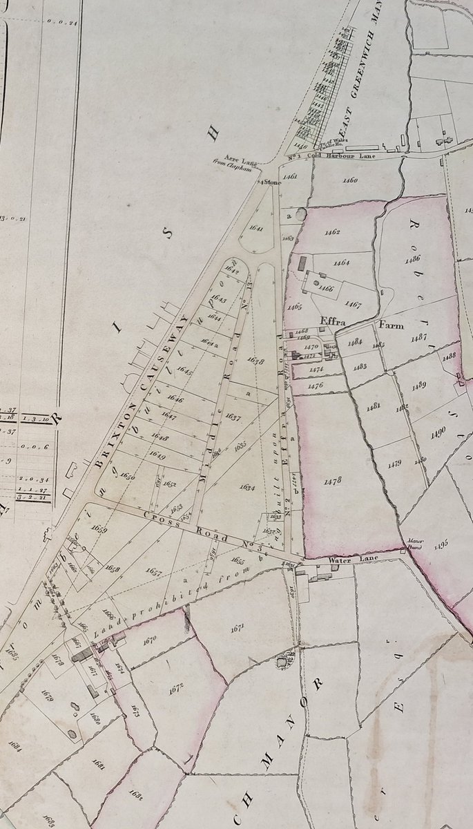 Yesterday a customer viewed the enclosure map from 1806. Amongst other things, it shows that Brixton Hill (where Lambeth Archives is now situated) used to the Brixton Causeway. So, here is a aquatint of the Brixton Causeway drawn by J. Dillon c1784. Note the river Effra.