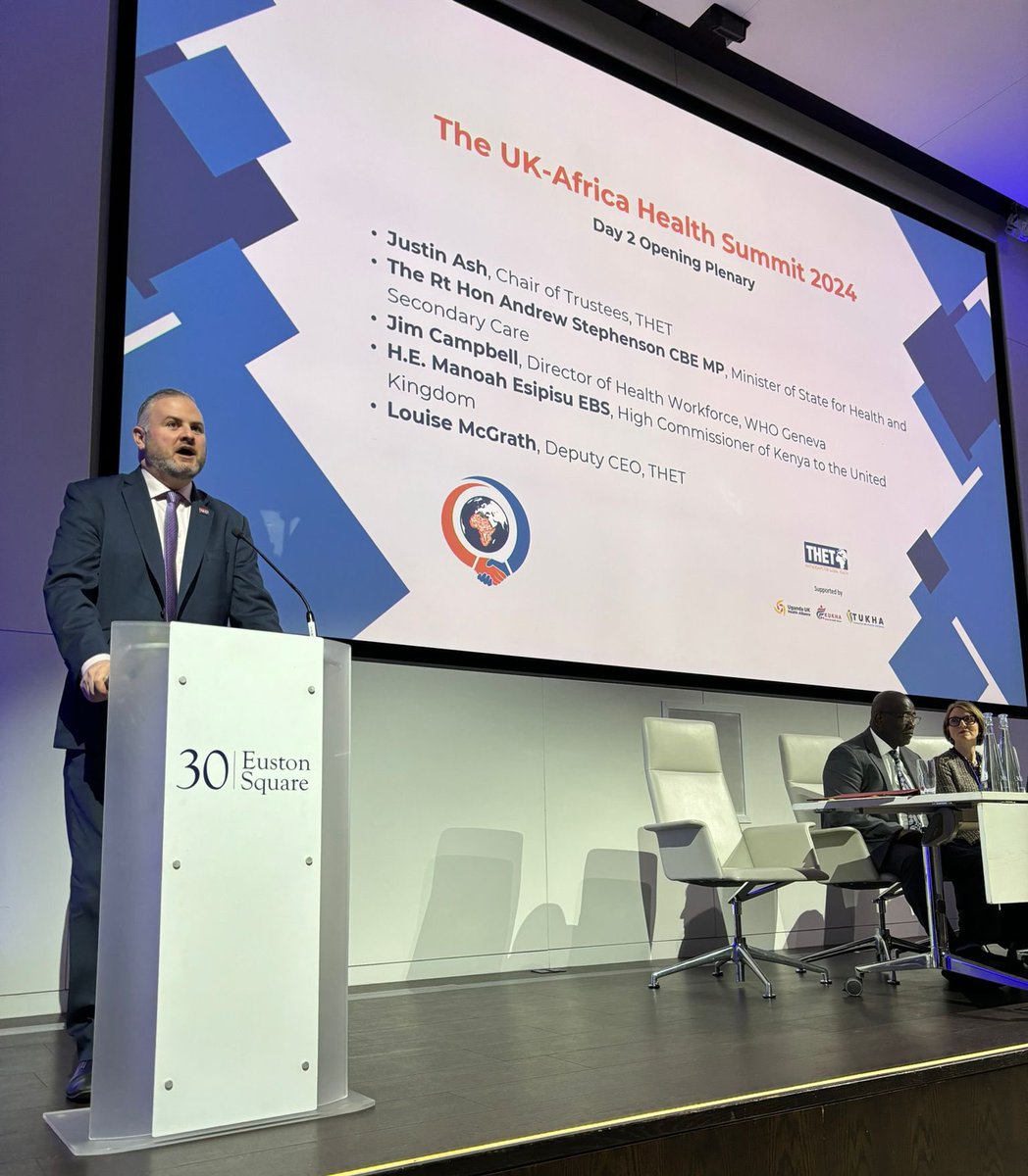 Great to speak at @THETlinks #UKAfricaHealthSummit DHSC has invested £15m of funding in the Global Health Workforce Programme to help the development of the health workforce in Kenya, Nigeria and Ghana, which will be supplemented by a further £4.45m over the next 2 years.