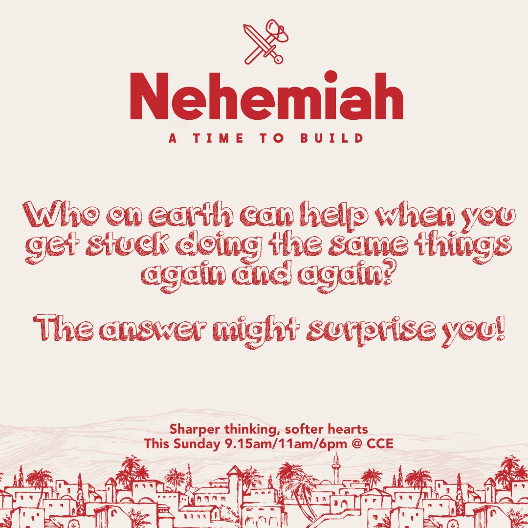 Endcliffechurch's tweet photo. It's our final week in Nehemiah, and the people he's looking after return to do the same thing again and again. They can't help themselves!  What could they do?  Come this Sunday to find out. https://t.co/OQAX9XXohN