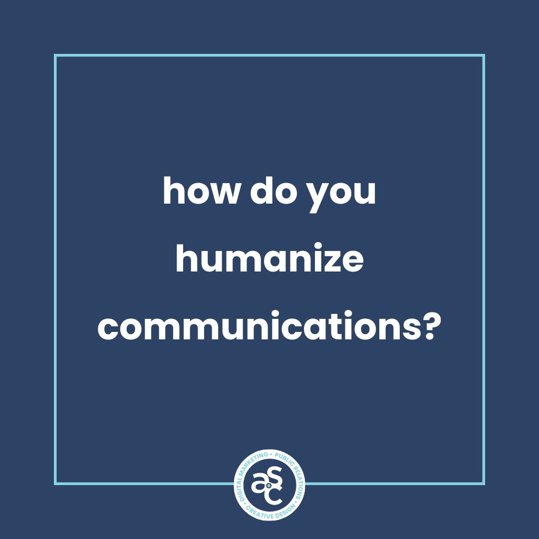 💡 We want to know: how do YOU humanize communications?

✍️ In a world of AI and rapidly advancing technology, the topic of humanized communications is an important one. 

👇 Tell us below how you (or your company) humanize communications.

#PRFirm #CharlotteNC #communications