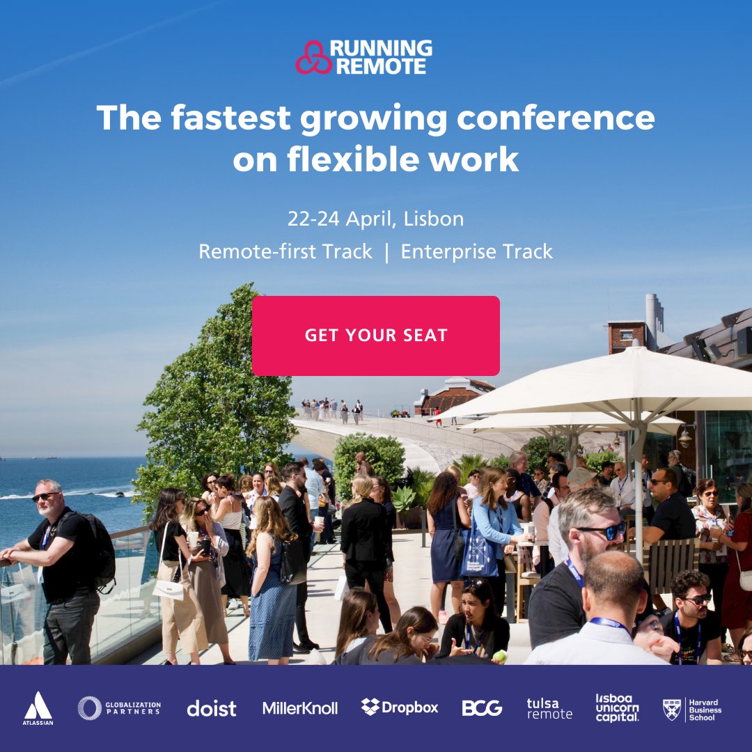 Excited to announce that @RunningRemote is making its grand return to Lisbon! 🇵🇹 RR isn't just a conference—it's the premier global gathering for leaders passionate about shaping the future of flexible work. And yes, I've got smt special for my Portuguese friends! #remotework