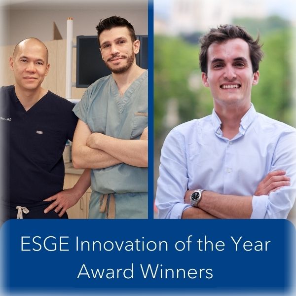 We're thrilled to announce this year's winners of the ESGE Innovation of the Year Award Best Procedural Innovation: @yeni_mtl & @ABessissow63634, Canada (below left) Best New Device: Louis-Jean Masgnaux, France (below right) Don't miss them @ #ESGEDays2024 esge2024.process.y-congress.com/ScientificProc…