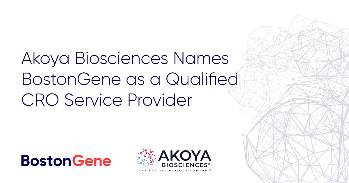 BostonGeneCorp's tweet image. We're excited to announce that we have been named as a qualified contract research organization of @AkoyaBio! By combining Akoya's single-cell imaging solutions with BostonGene's expertise in #spatialproteomics, researchers will gain unprecedented access to cellular biology,…