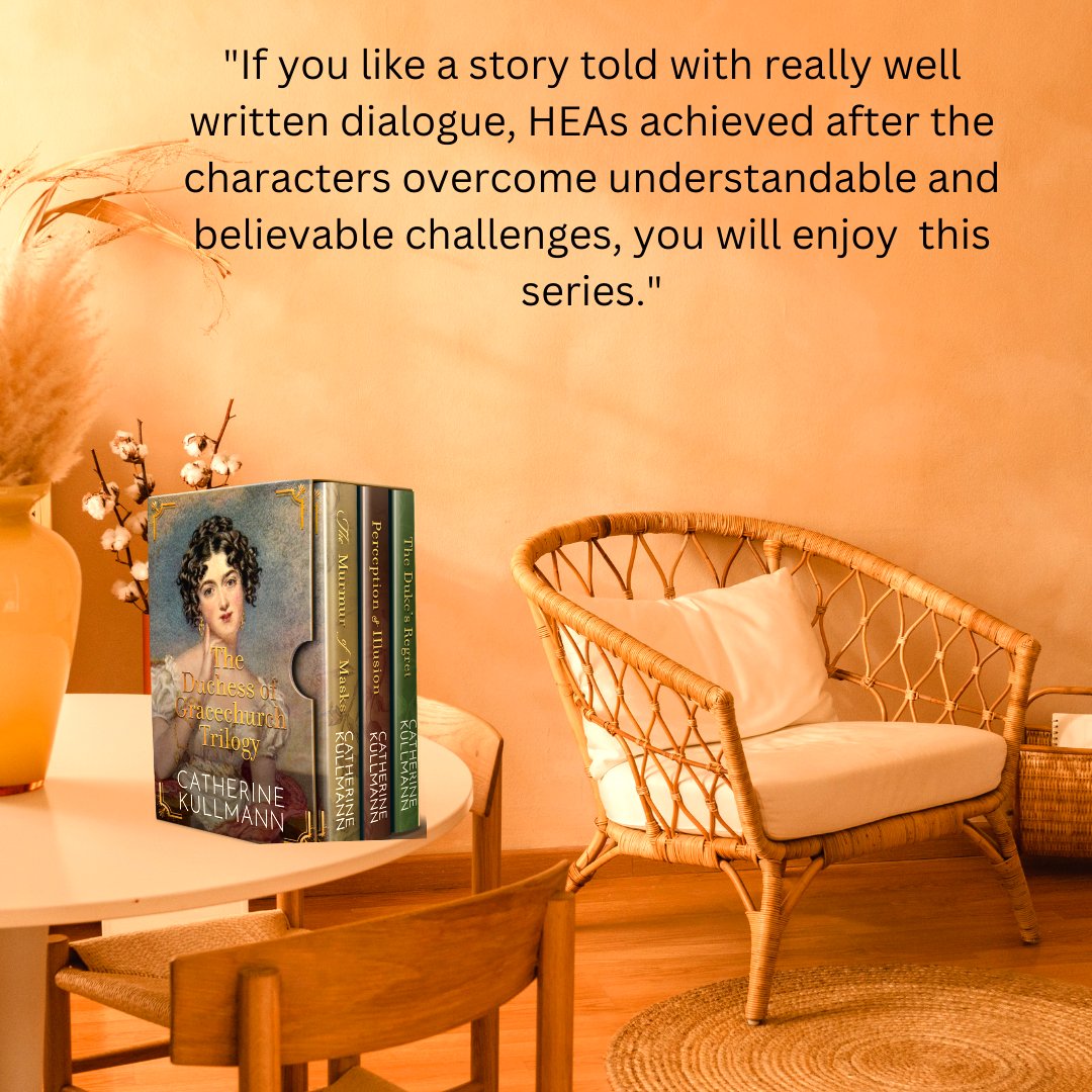 CKullmannAuthor's tweet photo. The Duchess of Gracechurch Trilogy A #Regency saga

"If you like a story told with really well written dialogue and HEAs achieved after the characters overcome understandable and believable challenges, you will enjoy this series."

FREE on KU https://t.co/0YaNg54G7C https://t.co/Y7hSoHBZ03