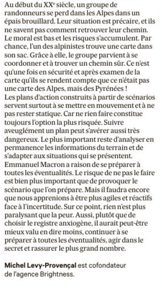 Faut il se préparer à 'tous les scénarios' ?

#chronique #scenarioplanning #seriousgame #prospective #ukraine #covid #nextcrisis