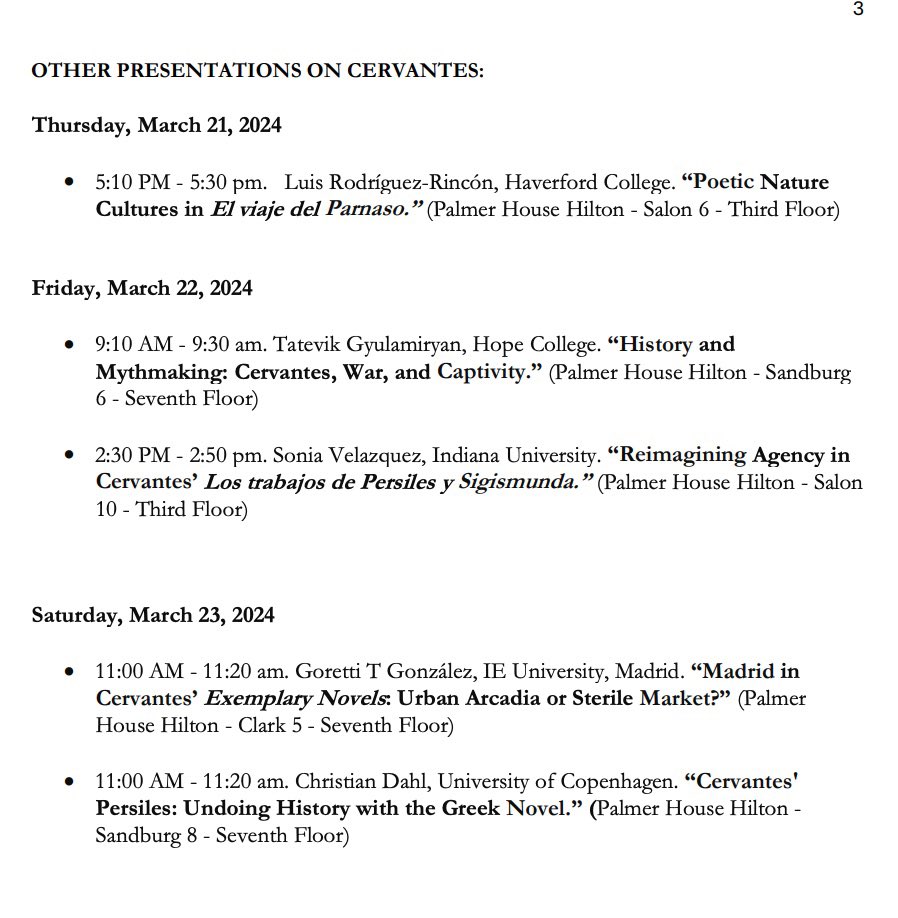 The Cervantes Society of America is proud to announce a strong line-up of Cervantes-focused panels at the Renaissance Society of America’s annual meeting in Chicago, from March 21 to 23. For more information, please visit the RSA conference page at rsa.org/page/RSAChicag…