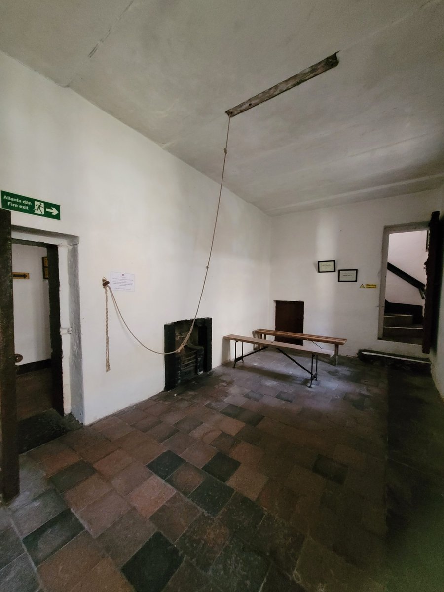 The female workroom in the 19thC prison at Beaumaris, North Wales. Apparently, there was a nursery above. If her baby cried, the prisoner could pull on the cord to rock the cradle, without interrupting her work. I feel this is both ingenious and a little sad.