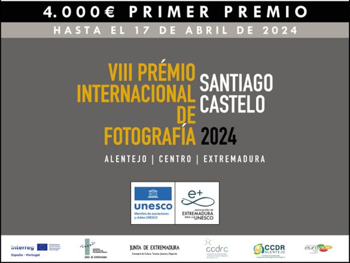 VIII Premio Internacional de Fotografía Santiago Castelo Inscripciones en👉 mundoarti.com 📢hasta el 🗓️17 de abril Las fotografías deben haber sido realizadas en la eurorregión @EUROREG_EUROACE #Alentejo #Centro #Extremadura Información👇 euro-ace.eu/noticias/convo…