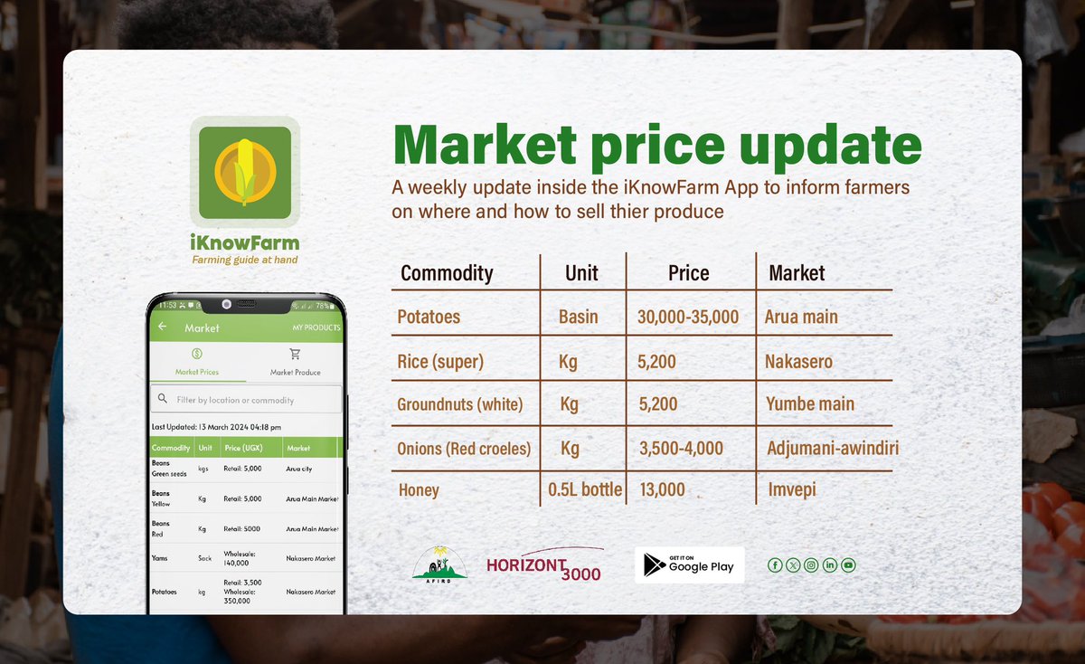 iKnowFarm's tweet image. What would you do if you’re provided weekly market price updates?
#advisory #farmingguide