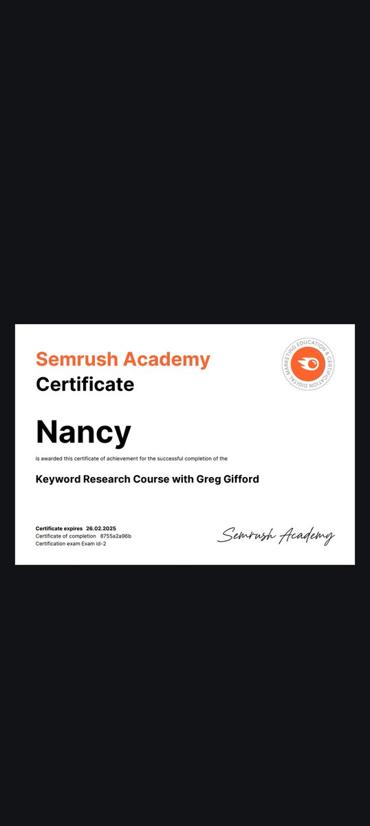 nancy9286243586's tweet photo. I want to thank @cmoharyana & @highereduhry for giving us the chance to learn digital marketing with @ekarmaind on this occasion. I would want to thank @semrush for giving us a venue to complete our certification exams.
#ekarma #semrush #certification https://t.co/gKVA23Q9te