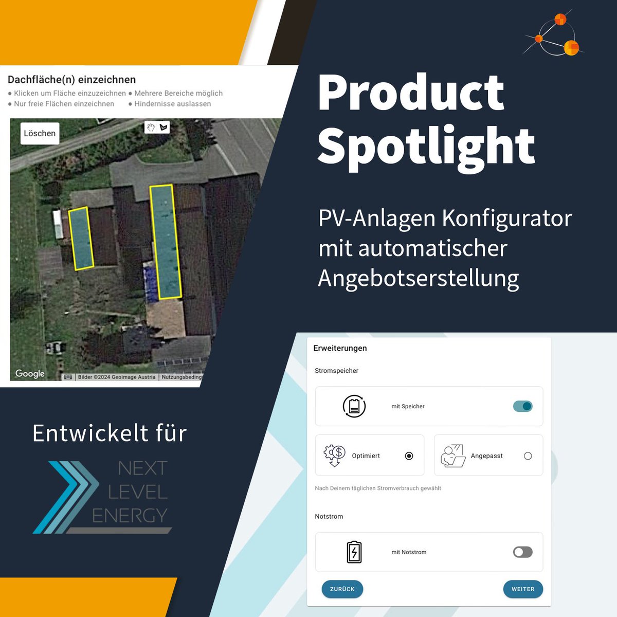 seadev_studios's tweet photo. Wusstest du, dass wir auch Konfiguratoren entwickeln?

Wir dürfen für unseren Kunden NEXT LEVEL ENERGY  einen Solarkonfigurator entwickeln, der dir ein unverbindliches Angebot für dein Photovoltaik Projekt erstellt.

#productspotlight #konfigurator #photovoltaik #kundenprojekt https://t.co/FooQ9UBYw8