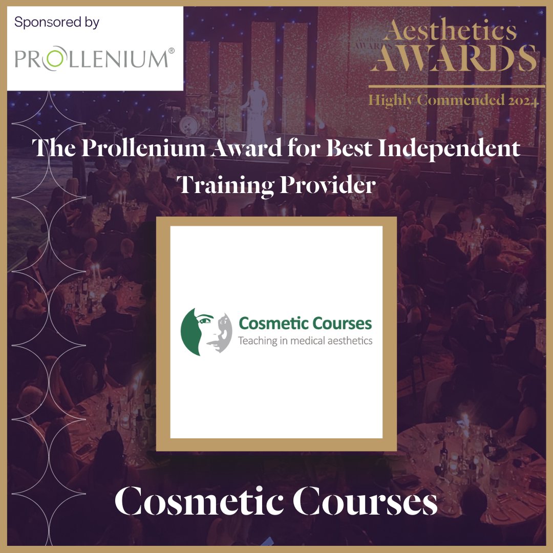 We’re delighted to receive Highly Commended for the Prollenium Award for Best Independent Training Provider at the Aesthetics Awards.

#Aesthetics #AestheticsAwards #AestheticsAwards2024  #Aestheticstraining #AestheticMedicine #MedicalAesthetics