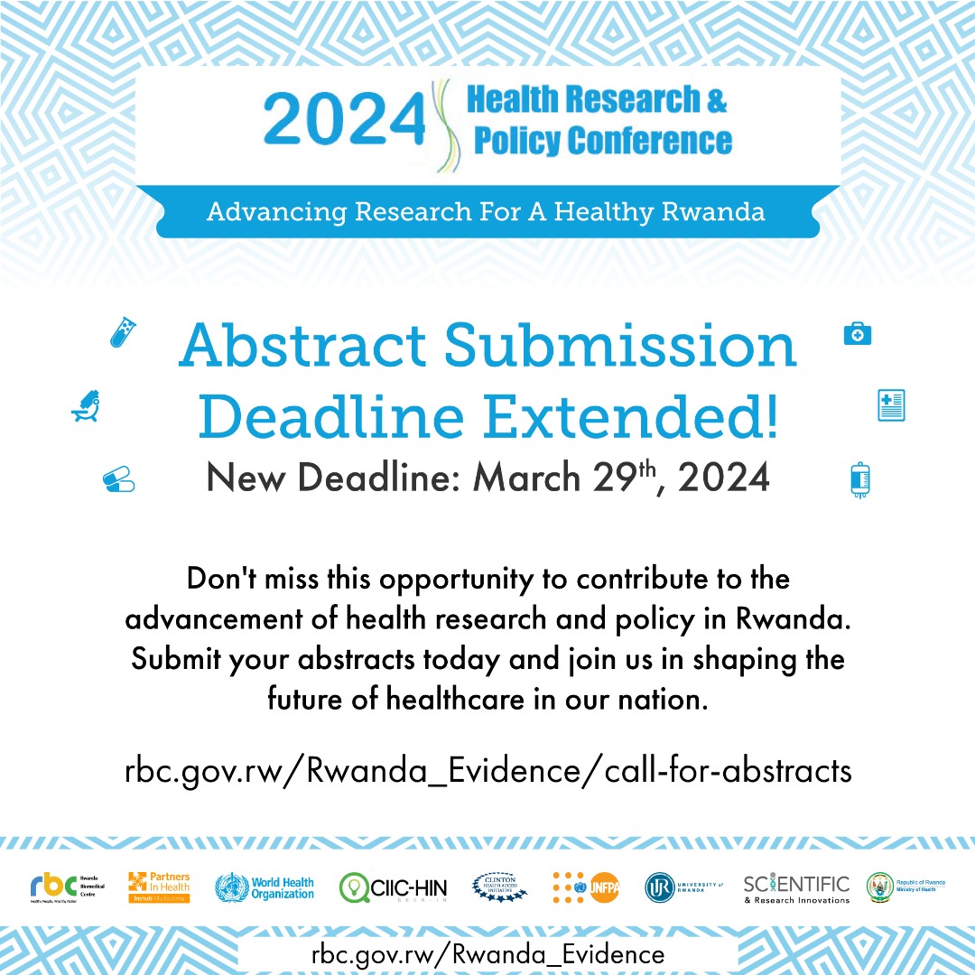 Call for Abstracts: The 3rd National Health Research & Policy Conference unitedforhealth.rw/opportunity/ca…