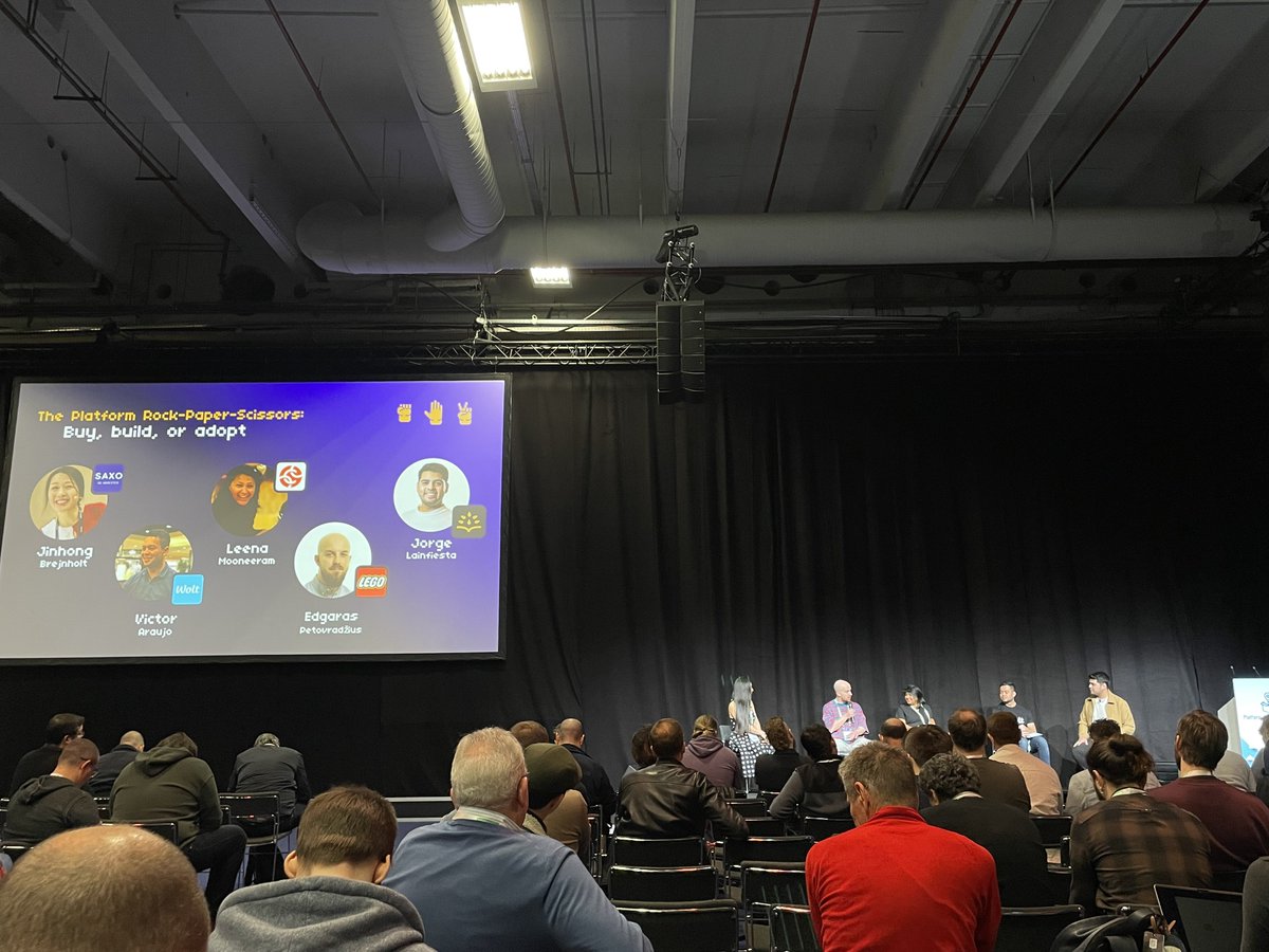 RinkiyaKeDad's tweet photo. “If developers aren’t using your platform its not bec they don’t want to but it might be bec it’s actually not making their lives easier”
💯
Great panel discussion on the age old Build vs Buy debate at #PlatformEngineeringDay https://t.co/PT5OGlAjSG