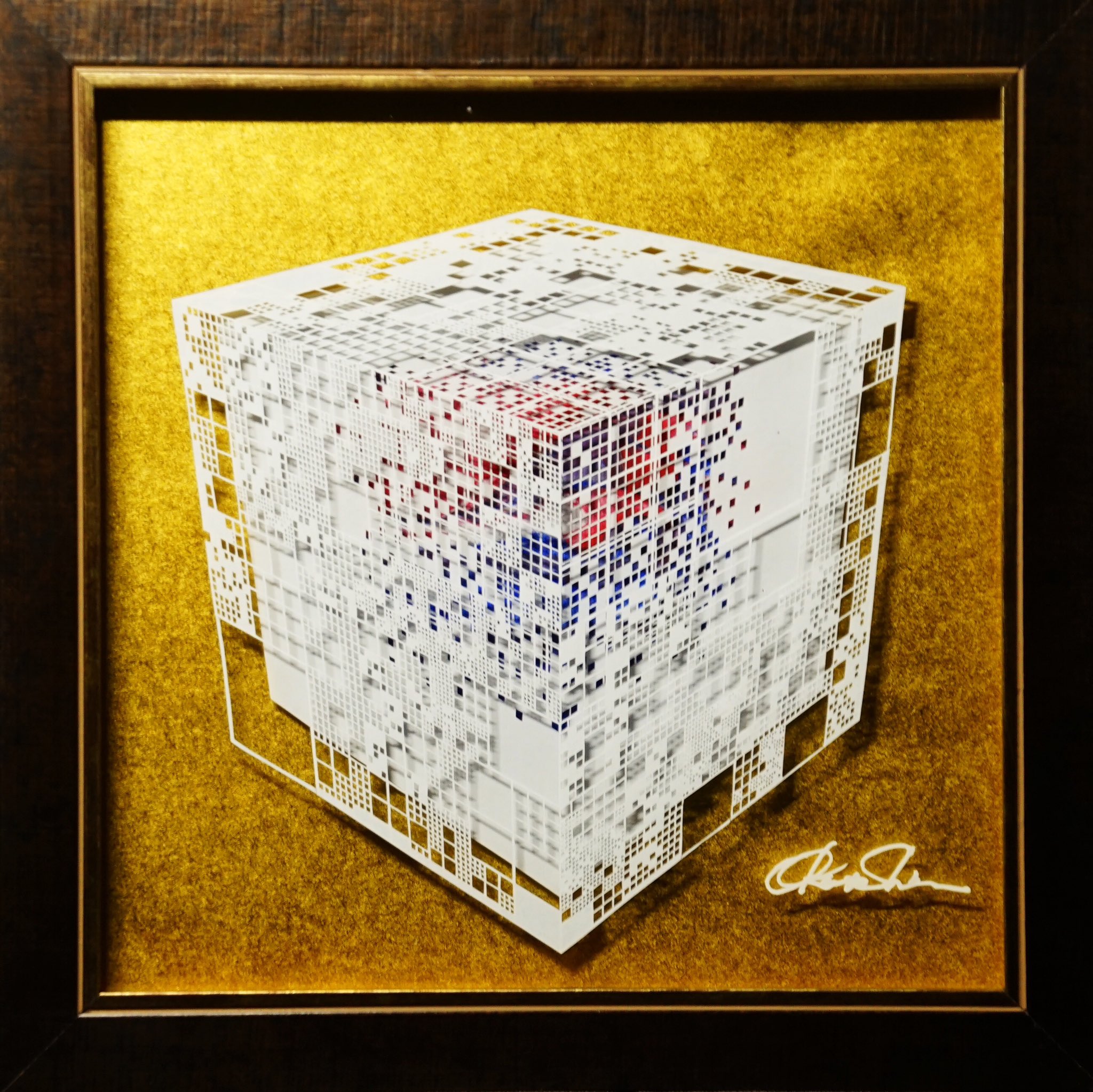 刺繍絵画 [紫雲]作