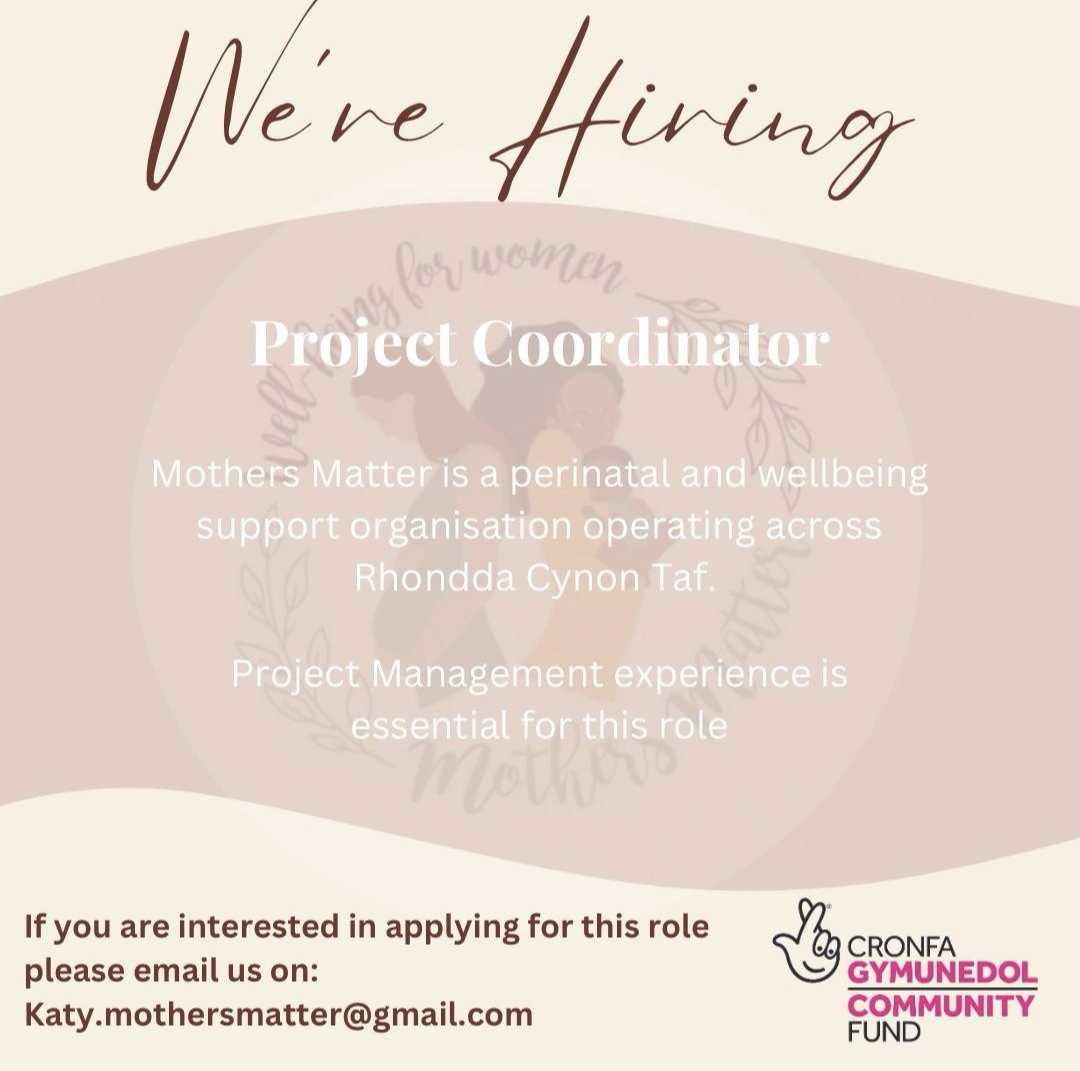 ⭐️ NEW VACANCY! ⭐️

<a href="/Mothersmatter20/">Mothers Matter - Perinatal Mental Health</a> are looking for a Project Coordinator to join their organisation.

If you are interested in applying for this role, email: katy.mothersmatter@gmail.com