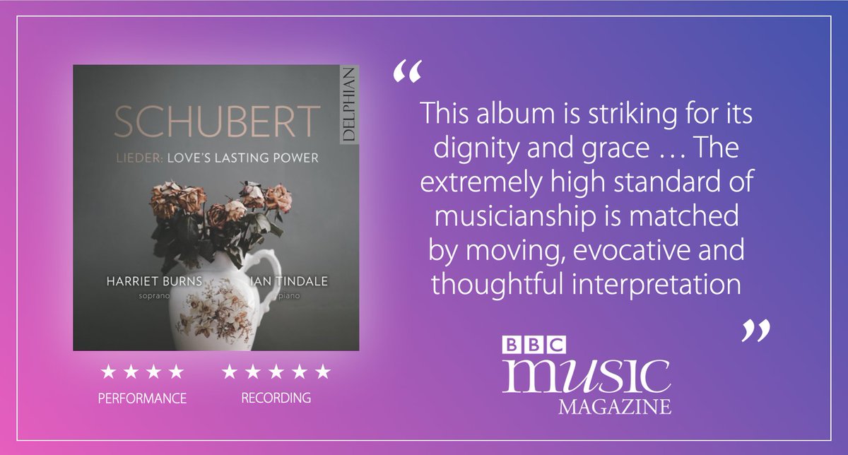 April's BBC @MusicMagazine has landed on the doorstep and we're over the moon to see ⭐️⭐️⭐️⭐️⭐️ for @Harriet__Burns & @IanTindale's gorgeous Schubert album, 'Love's Lasting Power' 💐 'magical' 🪄 - Listen on @AppleClassical today: orcd.co/schubertlieder