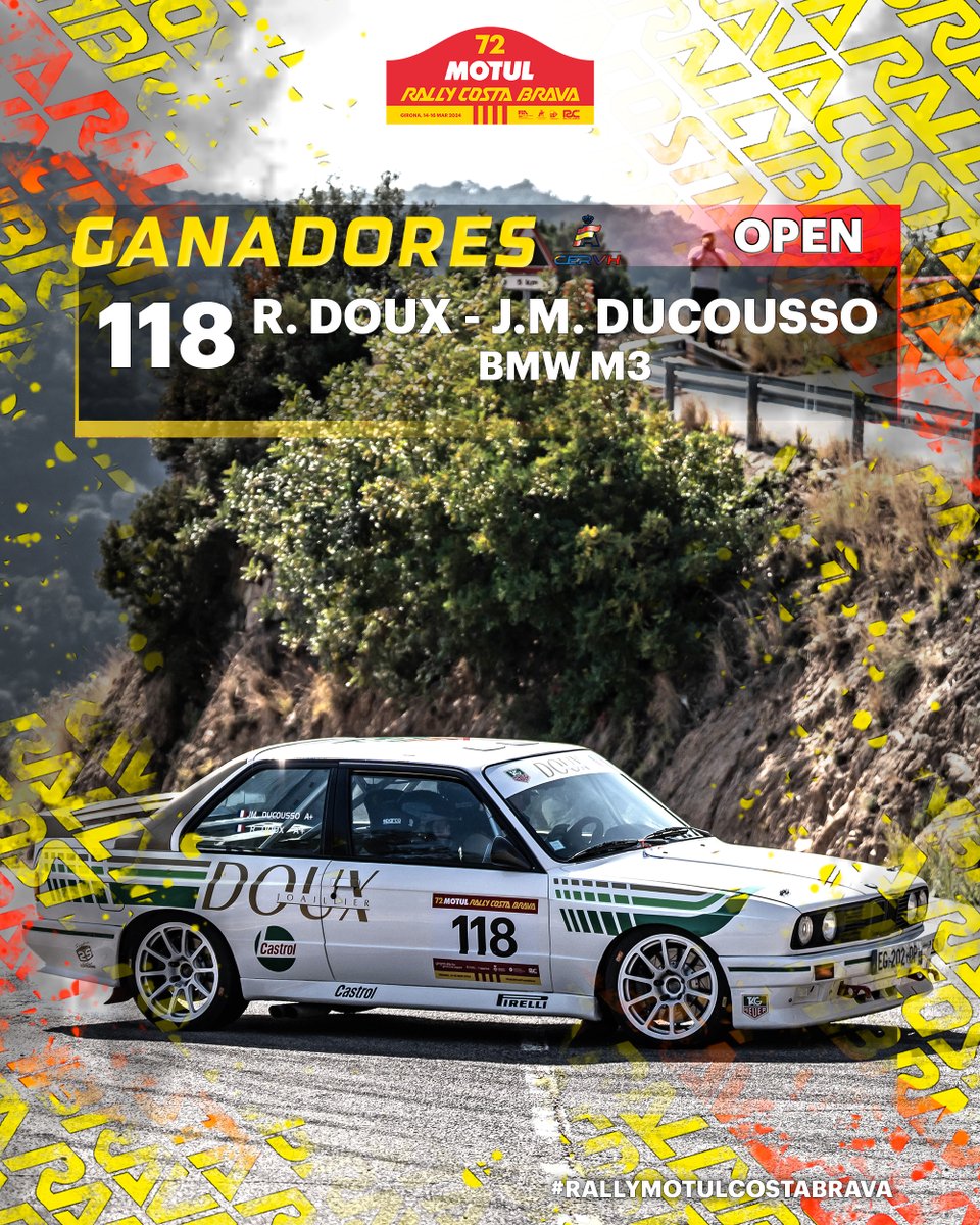 ▶Trofeo Classic - Pina - Serrano ▶Trofeo Classic Silueta - Calviño - Rodríguez ▶Open - Doux - Ducousso Nos vemos en 2025 @CERVH1 Rally Info: rallyclassics.club/72-rally-motul…