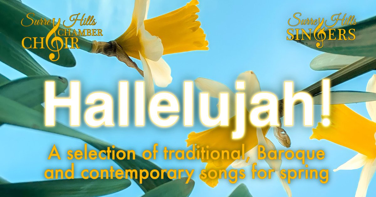 Join us &amp; Surrey Hills Singers for our Spring Concert at St Nicolas Church, Guildford on Sunday 28th April at 7pm. 

We are preparing a programme that includes many musical styles from Bach to Billy Joel so something for every musical taste.

singsurreyhills.com/events