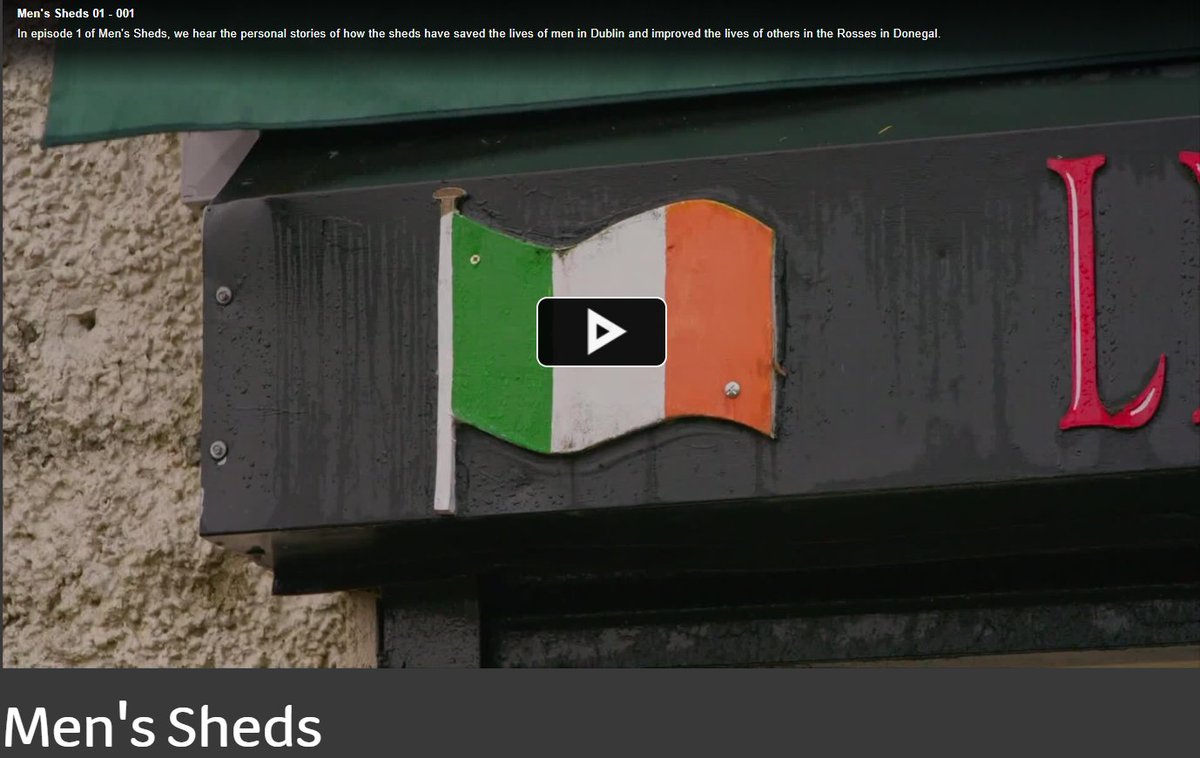 Want to know what goes on in a Men's Shed? Check out @TG4TV Wed 20th 8:30pm brilliant series from @machamedia #menssheds #mentalhealth #community