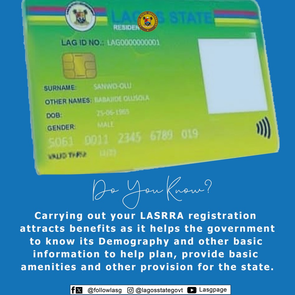 followlasg's tweet image. Be part of the progress in Lagos State.
@jidesanwoolu
@drobafemihamzat
@gbenga_omo
@ebazinge @BSaluHundeyin @Mr_JAGs @LASRRA_LASG
.
.
.
#KnowYourLagos 
#FactsAboutLagos 
#SmartCard
#SmartCity   
#AGreaterLagosRising 
#LASG