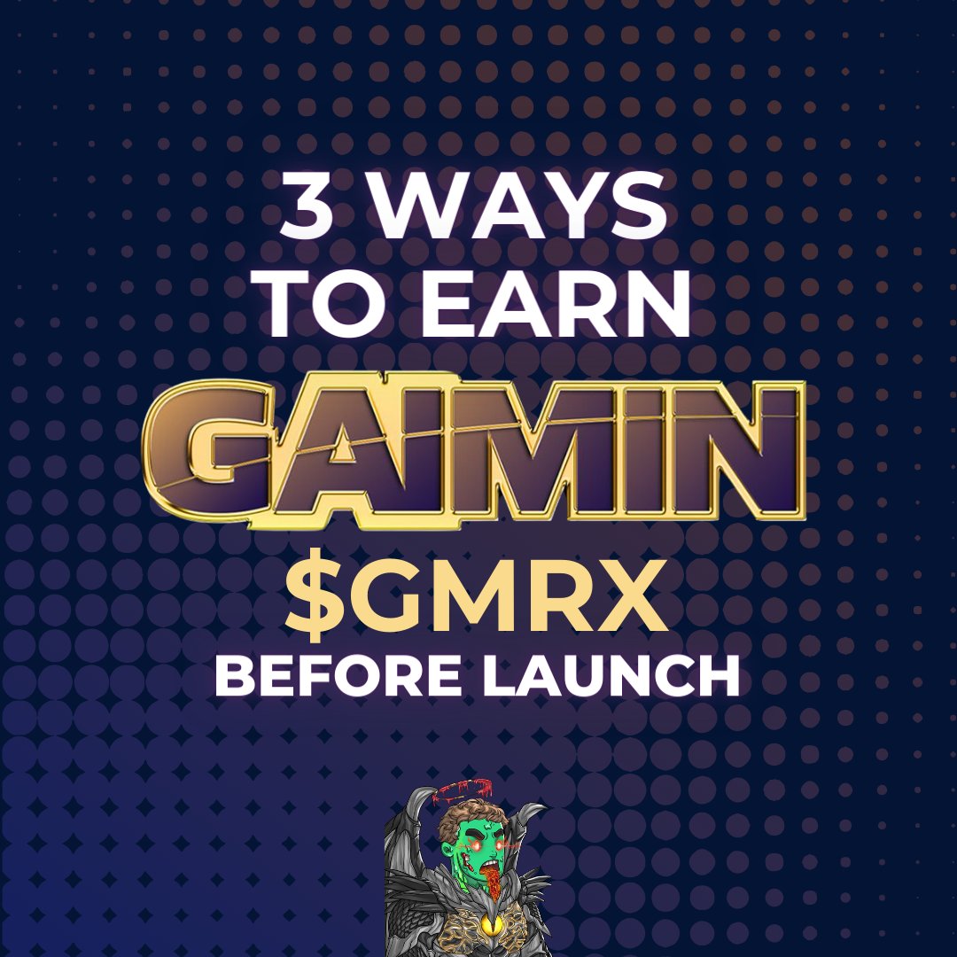 Now is the time to get in <a href="/GaiminIo/">GAIMIN</a> and earn $GMRX before the launch date, March 26, in 3 ways:

#1 Farming: Participate in the RANKED Airdrop (ends soon!) and earn redeemable ELO points.

#2 Gaimin NFTs: Owning them gets you a bonus 50% ELO in the RANKED Airdrop! (Pre-TGE