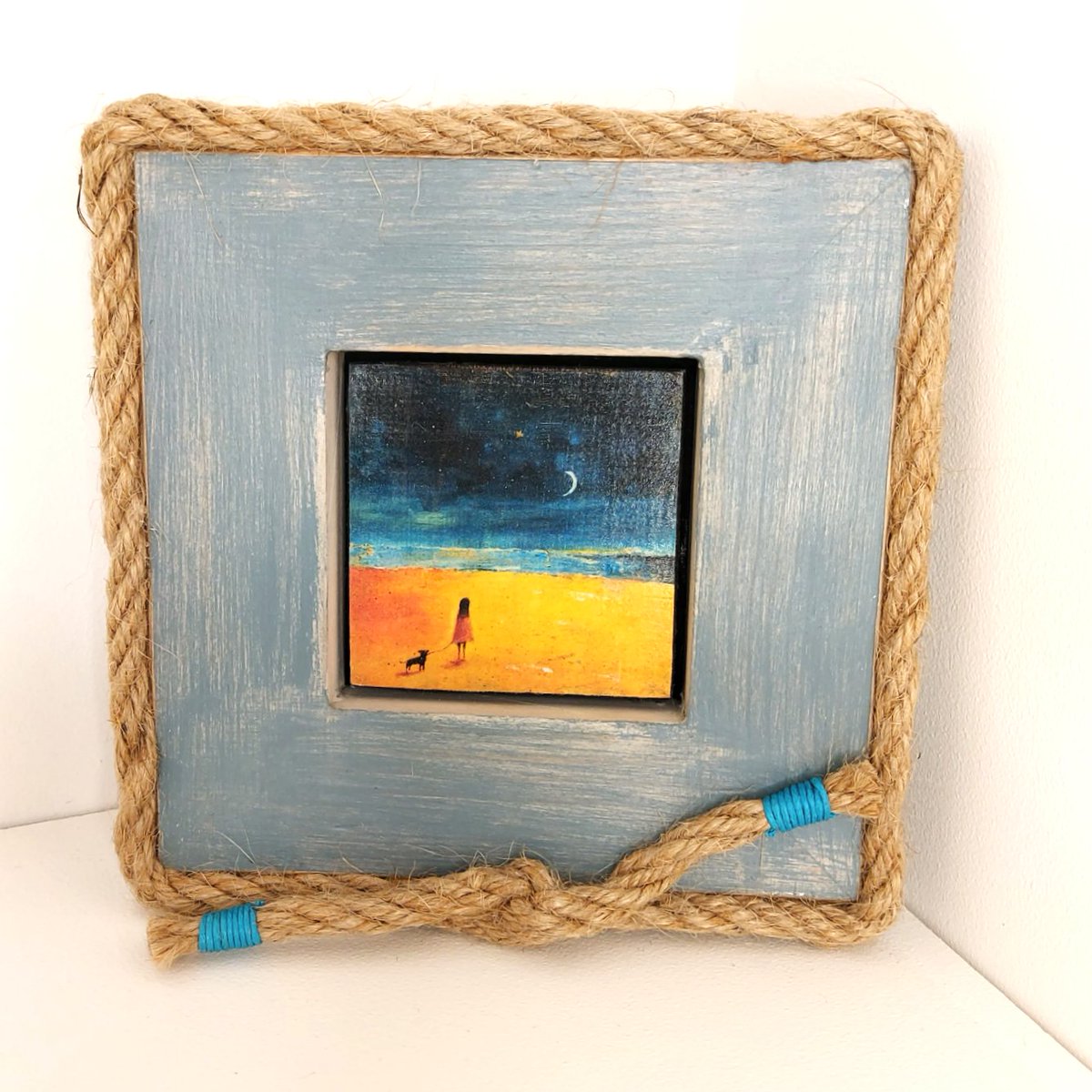 Girl and Her Dog on the Beach original design, recycled wood, by @TheWavingTurtle etsy.me/4co69iK via @Etsy #art #originalart #handmade #gifts #nautical #tuesdaymotivations #BeachVibes #UniqueDesigns