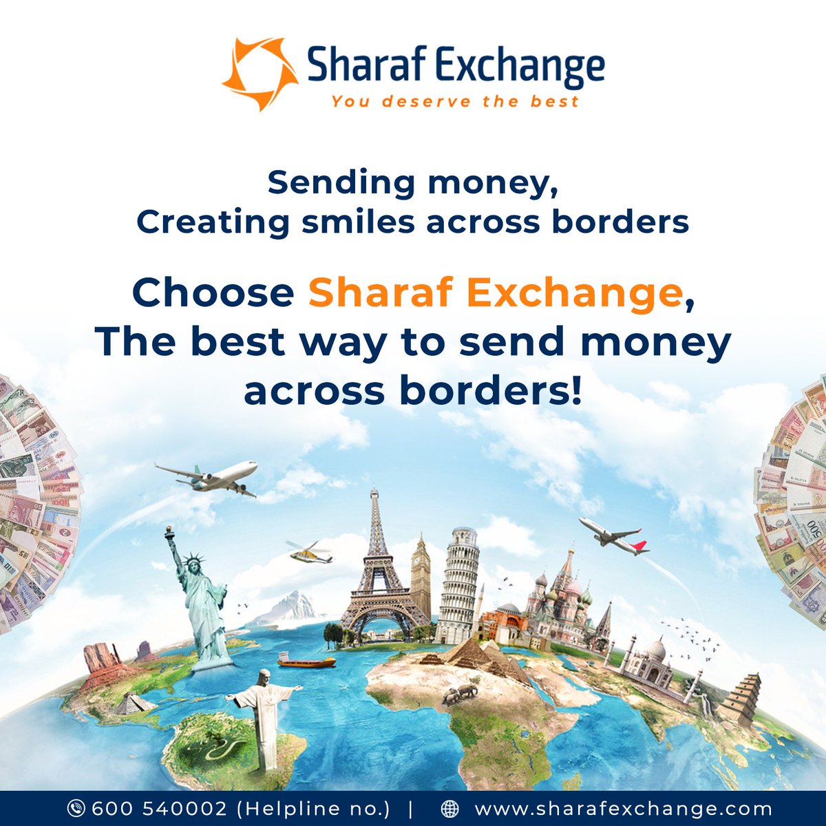 At Sharaf Exchange, we make sending money to your loved ones fast, secure, and convenient. 
.
.
.
📞 Customer Care: 600-540002
🌐 VISIT HERE: sharafexchange.com

#sharafexchange #sendingmoney #sendmoney #currencyexchange #fastmoneytransfer #securemoneytransfer #moneytransfer